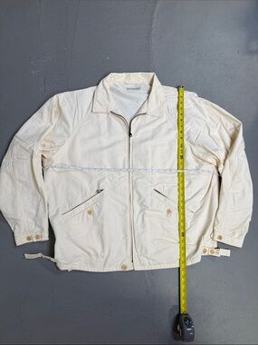 Banana Republic Men's Cream Zip-Up Vintage Lightweight Jacket
